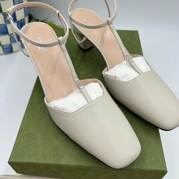 Women’s Gucci GG T-strap, leather sandals size 40.5 made in Italy - Picture 5 of 12